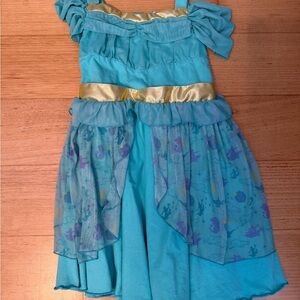 Disney Aqua Blue and Gold Mermaid Dress Costume